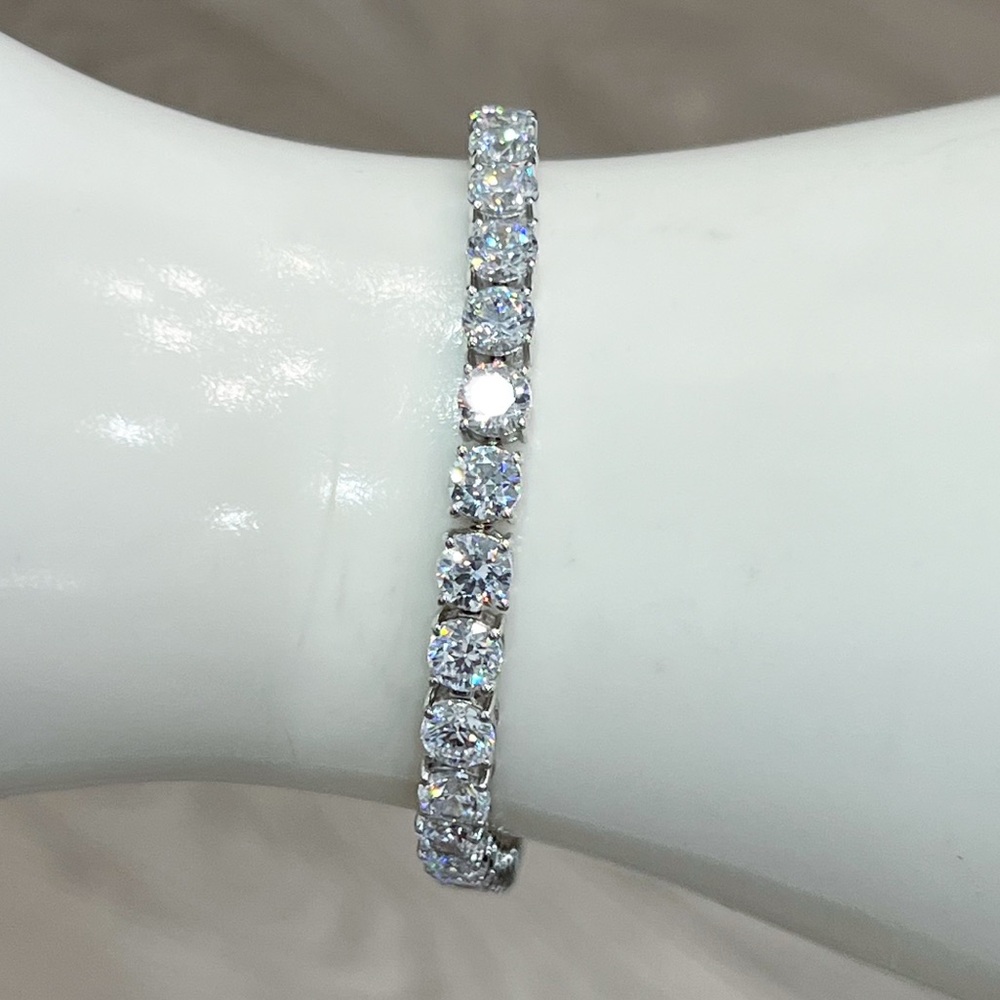 Swarovski Zirconia 7.25” Sterling Silver Tennis Bracelet by J Francis - Picture 7 of 15